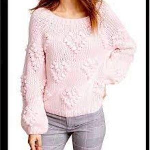 Chaser Pink Women’s Pom-Pom Hearts Sweater